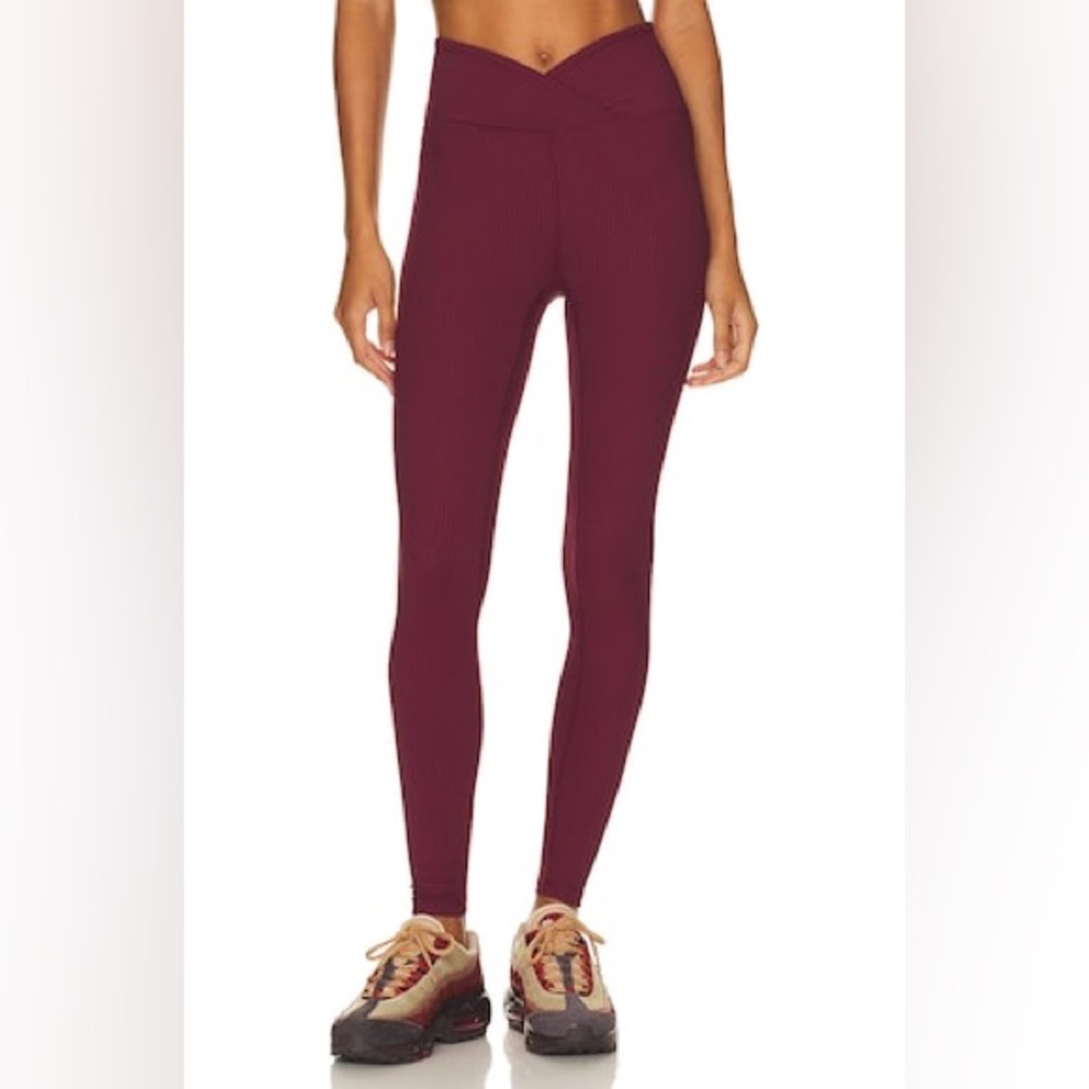 Year Of Ours Ribbed Veronica Leggings-Dark Cherry